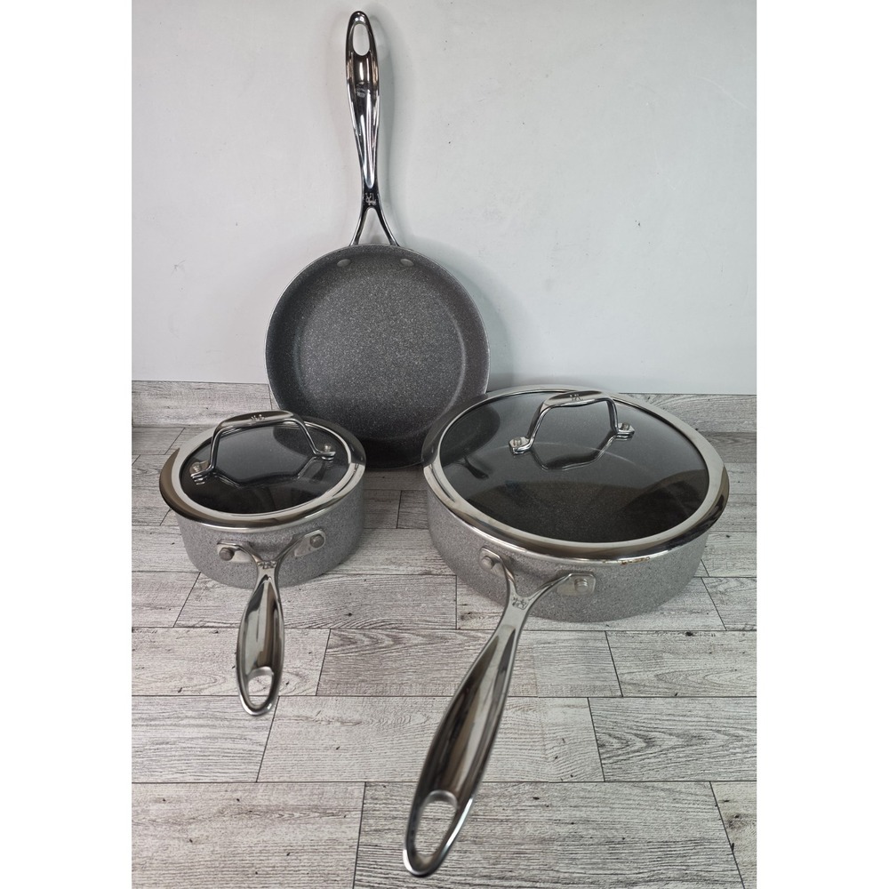 J.A. Henckels International Capri Granitium Aluminum Pan Fry Pot Set Of 3 Italy
